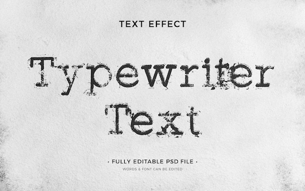 PSD efecto de texto de máquina de escribir