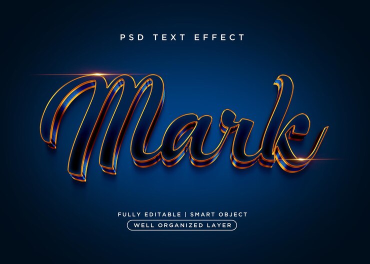 PSD efecto de texto de marca de estilo 3d