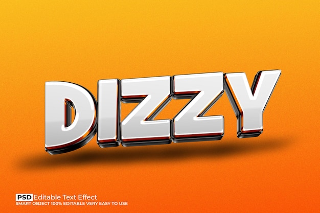 Efecto de texto mareado - Editable 3D Glossy Photoshop PSD