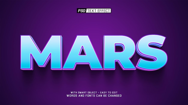 Efecto de texto Mars Cyberpunk 3D
