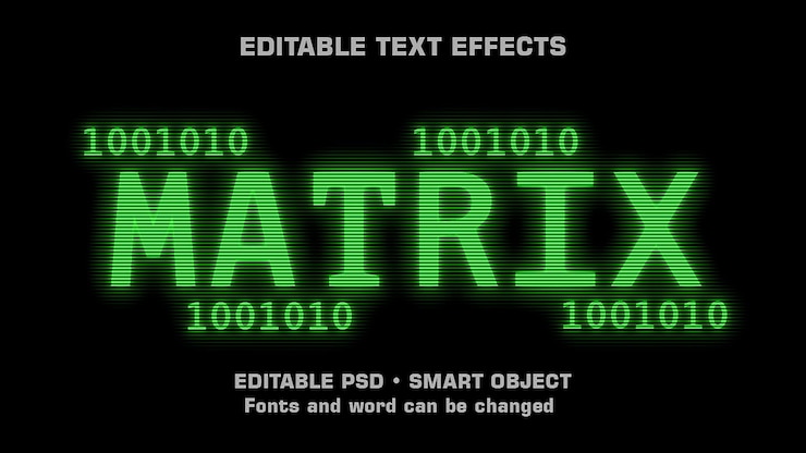PSD efecto de texto de matriz editable