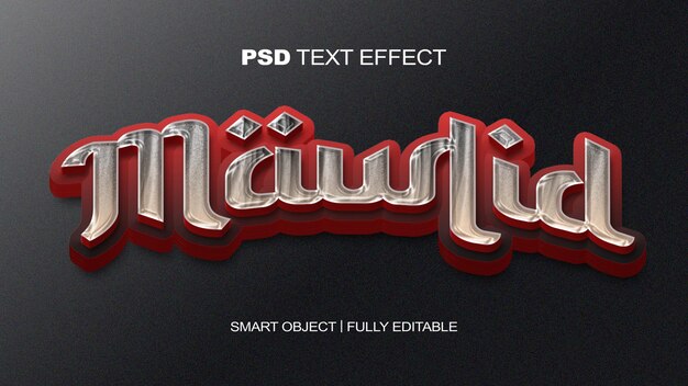 PSD efecto de texto mawlid v1