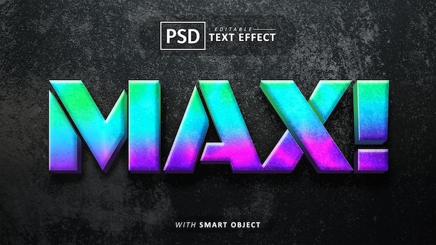 PSD efecto de texto max 3d editable