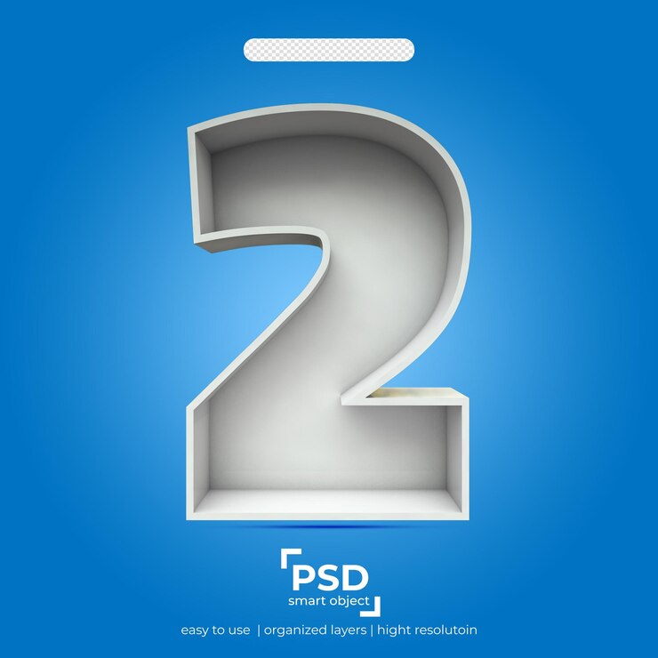 PSD efecto de texto de mayúsculas número 2