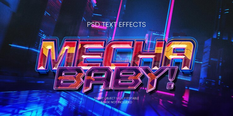 PSD efecto de texto mecha bebé