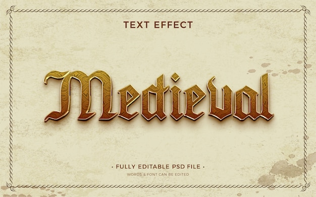 PSD efecto de texto medieval