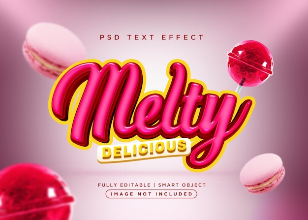 PSD efecto de texto melty estilo 3d