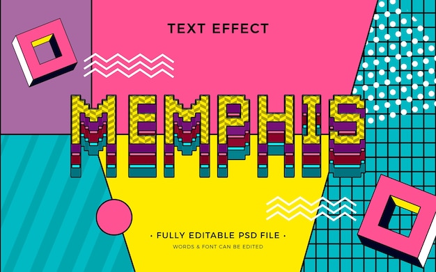 efecto de texto memphis