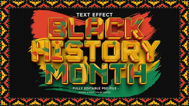 Efecto de texto del mes de la historia negra