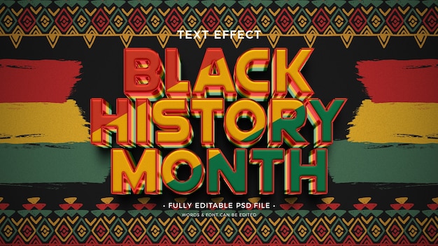 Efecto de texto del mes de la historia negra