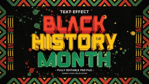 Efecto de texto del mes de la historia negra