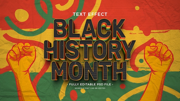 Efecto de texto del mes de la historia negra