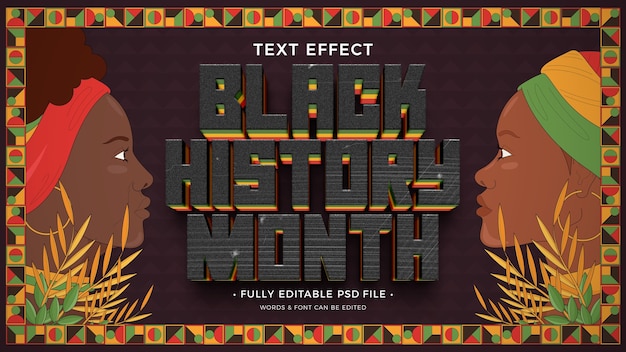 Efecto de texto del mes de la historia negra