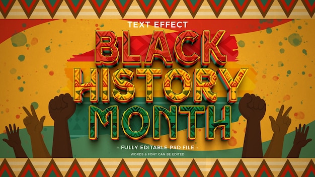 Efecto de texto del mes de la historia negra