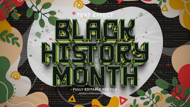 Efecto de texto del mes de la historia negra