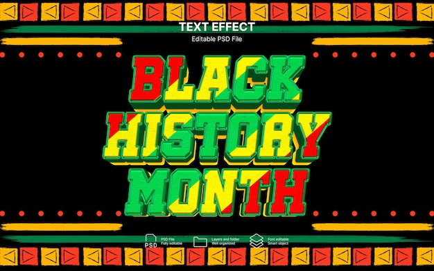 Efecto de texto del mes de la historia negra