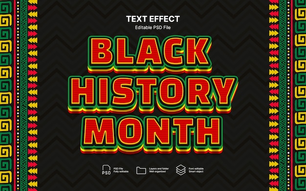 Efecto de texto del mes de la historia negra