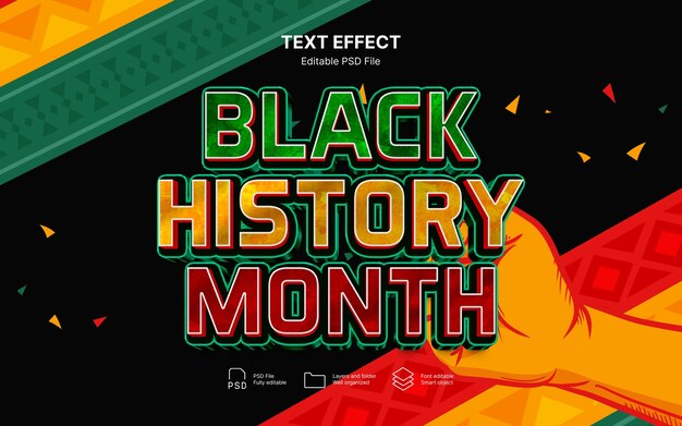 Efecto de texto del mes de la historia negra