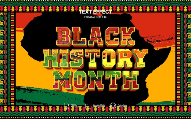 Efecto de texto del mes de la historia negra
