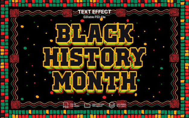 Efecto de texto del mes de la historia negra