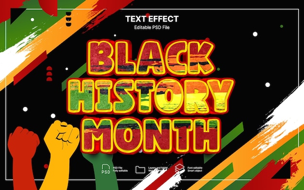 Efecto de texto del mes de la historia negra