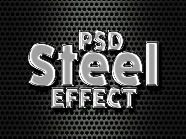 Efecto de texto de metal de acero