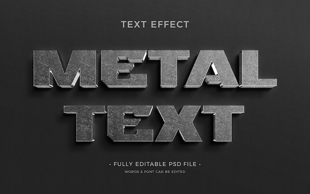 Efecto de texto de metal