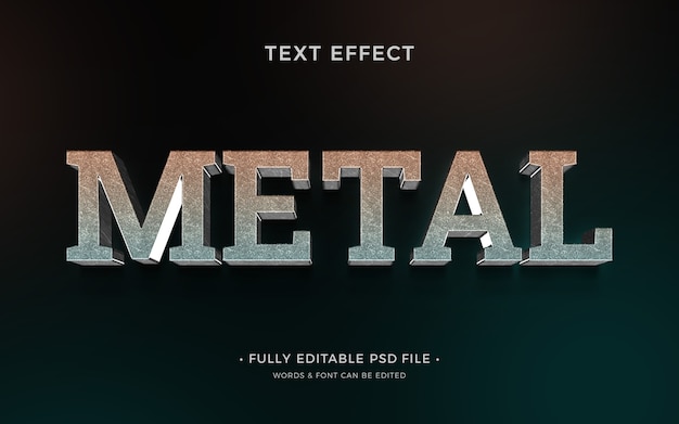 Efecto de texto metálico