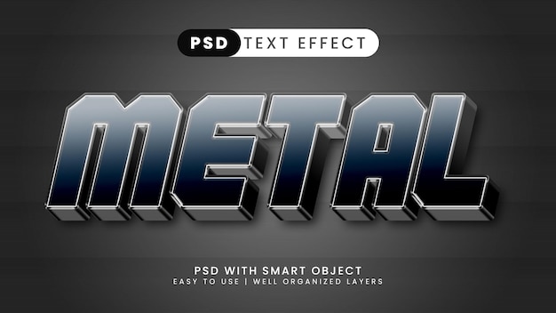 Efecto de texto metálico