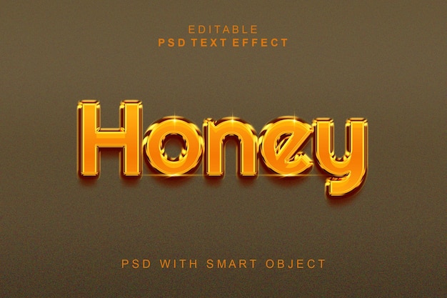 PSD efecto de texto de miel 3d