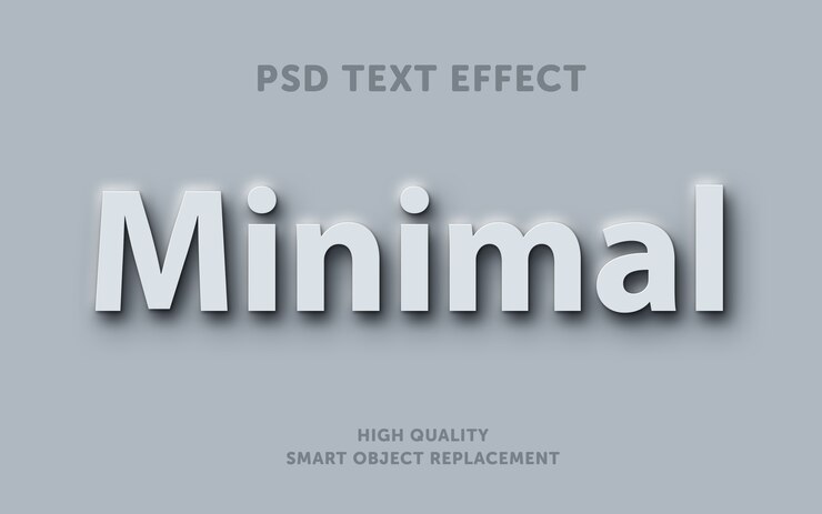 PSD efecto de texto mínimo blanco