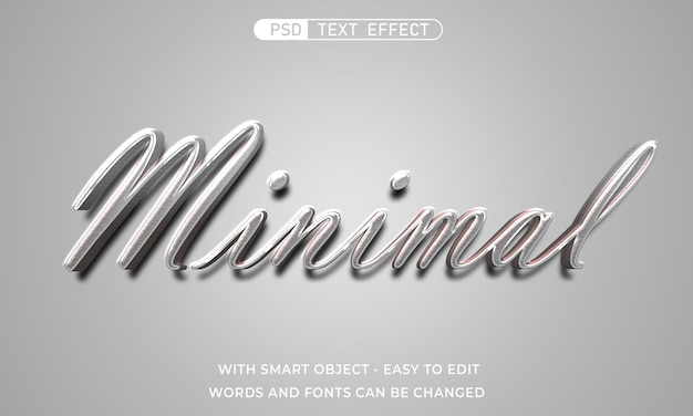 Efecto de texto mínimo estilo 3d