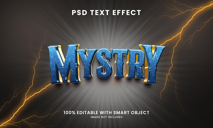 PSD efecto de texto místico estilo 3d