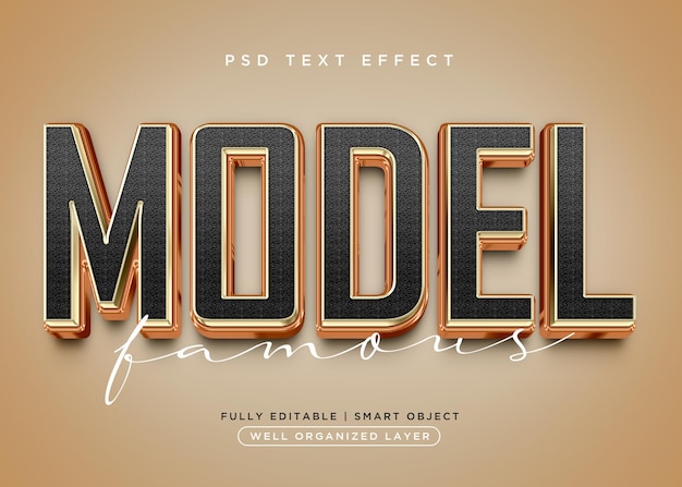 Efecto de texto de modelo de estilo 3d