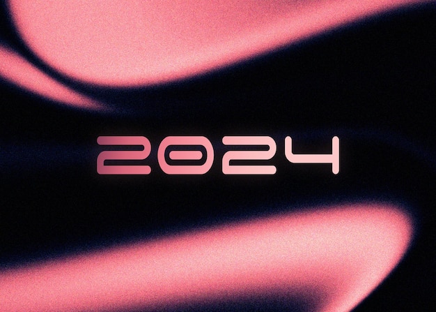 Efecto de texto moderno de año nuevo 2024.