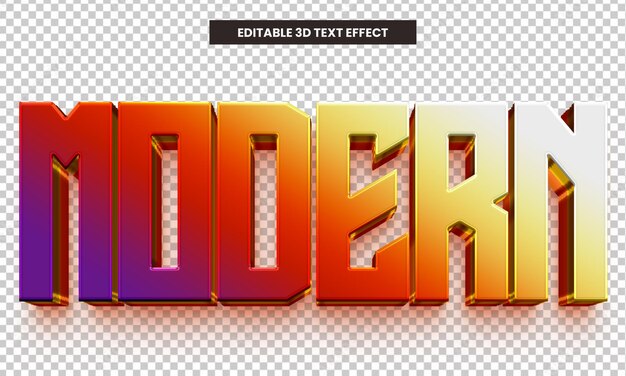 Efecto de texto moderno editable en 3D