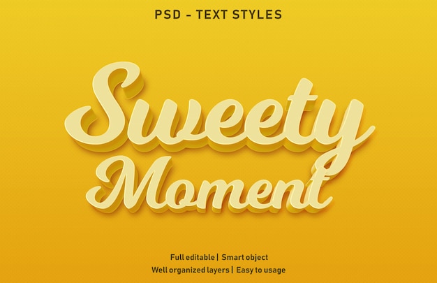 PSD efecto de texto de momento dulce