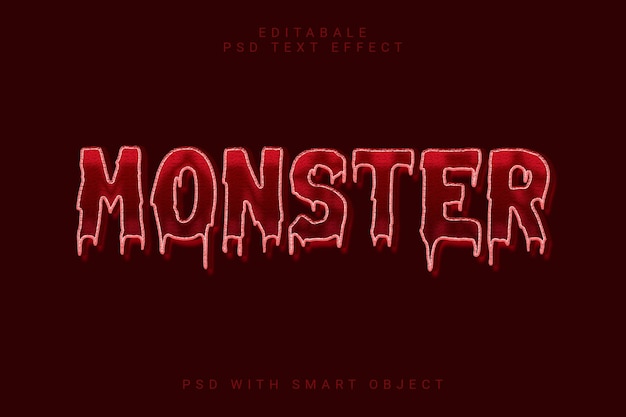 Efecto de texto monstruo 3d