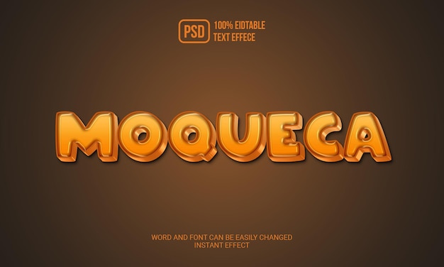 Efecto de texto moqueca creativo psd