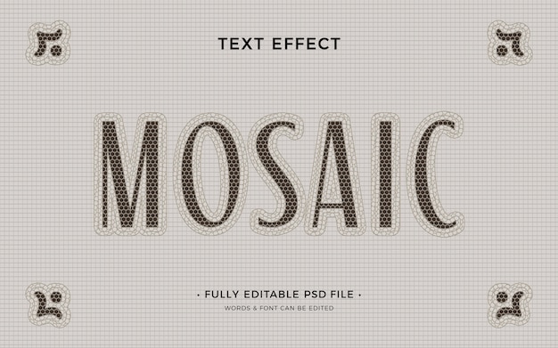 Efecto de texto de mosaico
