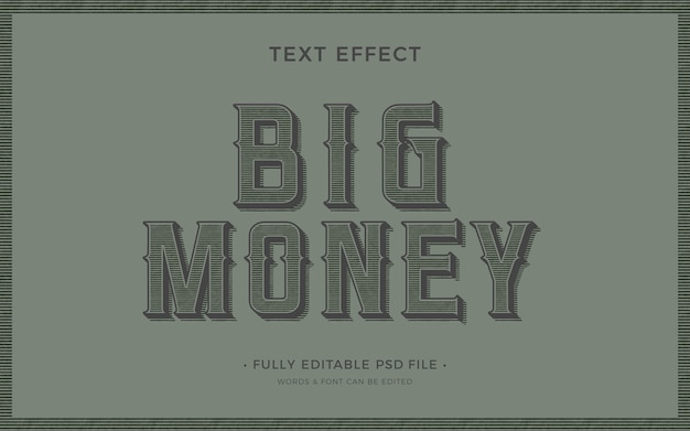 Efecto de texto de mucho dinero