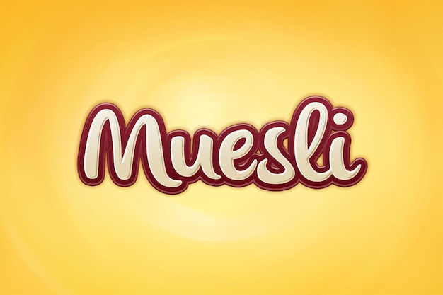 Efecto de texto de muesli