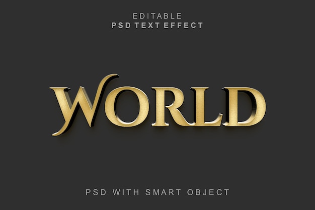 Efecto de texto mundial en 3D