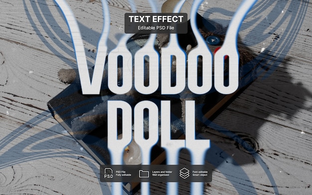 Efecto de texto de muñeca vudú