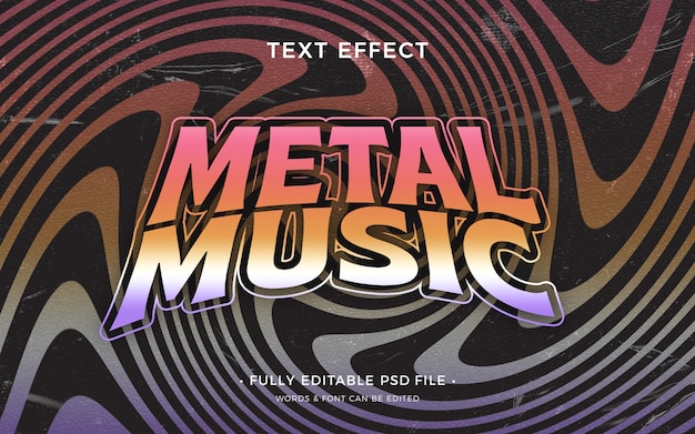 PSD efecto de texto de música house