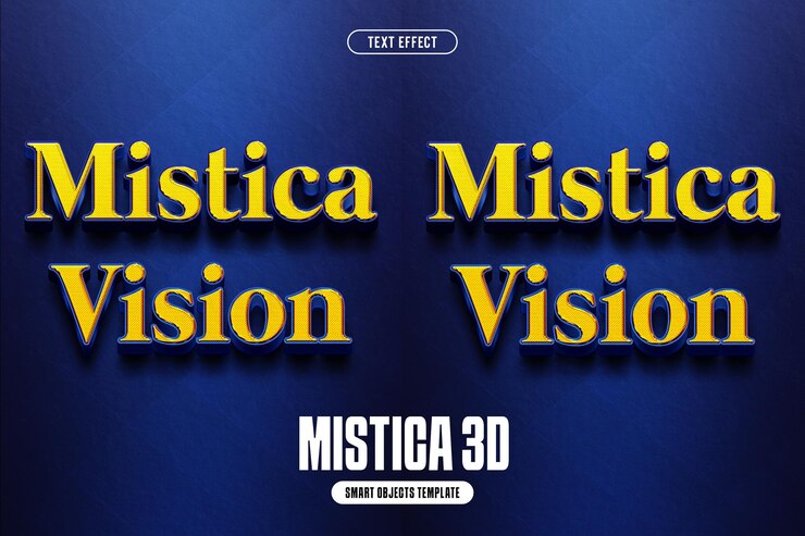 PSD efecto de texto mystica vision 3d