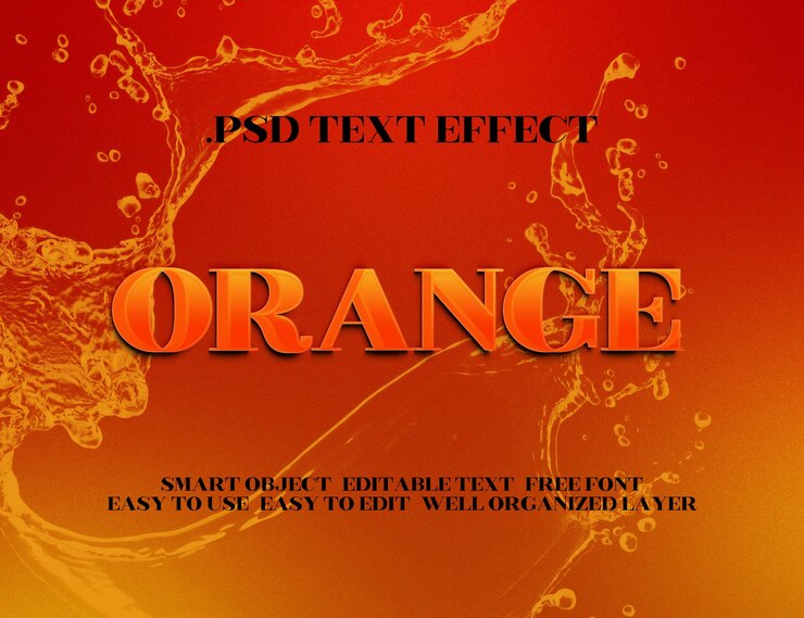 un efecto de texto naranja está en un fondo rojo