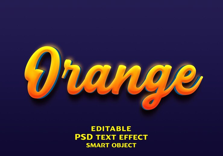 PSD efecto de texto naranja