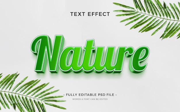 Efecto de texto de la naturaleza