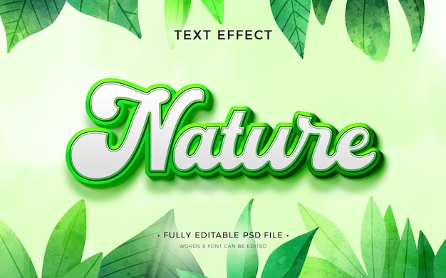 PSD efecto de texto de la naturaleza